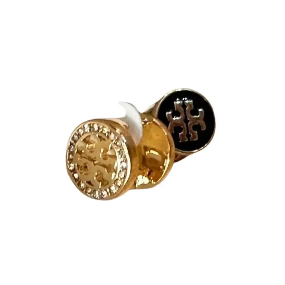 ✨ Tory Burch White & Black Reversible Crystal Stud Earrings – 2 Looks in 1! ✨